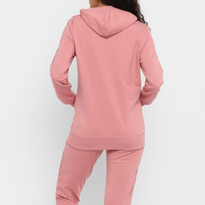 Conjunto de Dos Piezas de Pantalones Jogger de Manga Larga y Top Corto Sólido de Lujo de Última Moda para Mujer, Informal, 100% Algodón - Product Image 4