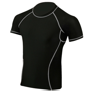 Servicio OEM listo para enviar Etiqueta Privada hombres Rash Guards Color negro liso personalizado Color rojo Forro superventas Rash Guards - Product Image 5