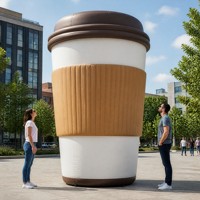 Tasse à café gonflable géante pour la grande ouverture, décoration professionnelle ODM, grande tasse à café pour les événements extérieurs, publicité pour les fêtes