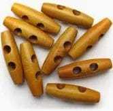 Bouton à bascule en bois de couleur marron naturel à 2 trous pour vêtements d'enfants - Product Image 2