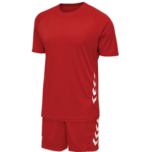 Personalizado Color sólido cuello redondo manga corta poliéster tela transpirable fútbol uniforme de fútbol para Unisex - Product Image 1