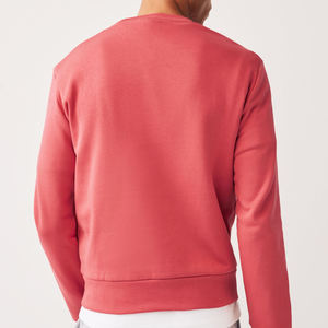 เสื้อสเวตเชิ้ตของผู้ชายผ้าฝ้ายหนาแบบพอดีตัวปกติเสื้อสเวตเชิ้ตผ้าคอตตอน100% สีทึบออกแบบโลโก้ได้ตามต้องการแบบ S25 - Product Image 2