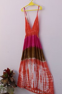 2025 nouveau été cravate teinture femmes Maxi robe motif fleuri dos nu Boho Style écologique robe respirant longue plage Style - Product Image 3