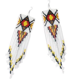 Vintage Seed Bead Embroidered <b>Drop</b> <b>Earrings</b> for <b>Fashion</b> <b>Earrings</b> Seasonal Elegance Seed Beaded Charm <b>Earrings</b> - Product Image 2