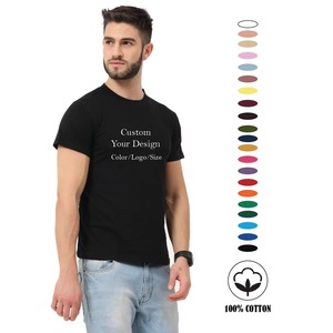 Armario de moda y versátil Esencial Todos los colores Camisetas de algodón impresas personalizadas Camiseta de manga corta de ajuste relajado 180gsm 200gsm - Product Image 1