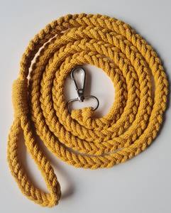 Handmade Macrame <b>Dog</b> Leash: Mustard Cotton <b>Rope</b> Pet <b>Lead</b> - Product Image 3