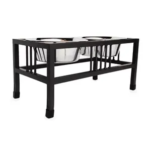 Latest Stainless Steel Pet <b>Bowl</b> and Feeder with Black Coat <b>Stand</b> New Metal Pet <b>Bowl</b> in Wholesale Finished for Feeding Perpose - Product Image 3
