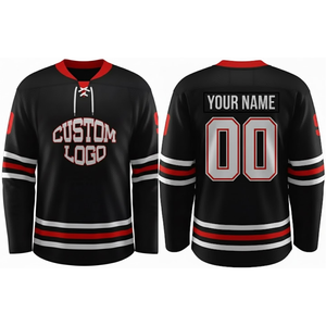 Maillots de hockey personnalisés en usine, style fan, haute qualité, écologiques, avec logo couleur personnalisé, respirants et à séchage rapide - Product Image 4