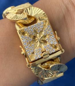 Trendy New Design High Quality 925 <b>Sterling</b> <b>Silver</b> Iced Out Dust Cuban Link Hip Hop Moissanite Diamond <b>Bracelet</b> for <b>Men</b> - Product Image 2