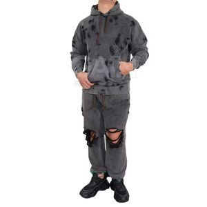 Survêtements de détresse pour hommes, de couleur unie, à prix de gros, survêtements de quantité minimale de commande bas pour hommes. - Product Image 1