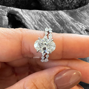 Bague élégante en diamant CVD ovale pour femmes, bague de fiançailles, mariage, bijoux fins, cadeau de mariée, bague de créateur - Product Image 4