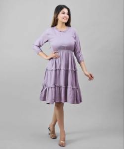 Robe mi-longue en coton imprimé bloc de main indienne nouvelle tenue d'été décontractée à la mode taille naturelle écologique pour la Saint-Valentin - Product Image 4