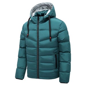 Abrigo de invierno de manga larga para hombre de alta calidad 2024, chaqueta con capucha rellena de plumón 4XL, tela de lona con cremallera de poliéster estilo callejero - Product Image 1