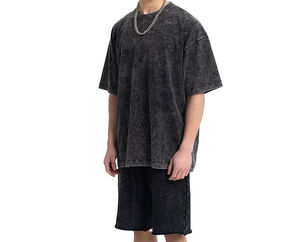 Venta al por mayor 100% Algodón 350gsm French Terry Eco-Friendly Transpirable Hombres Pantalones Cortos Conjunto Cuello Redondo Dos Piezas Chándal Activewear - Product Image 2