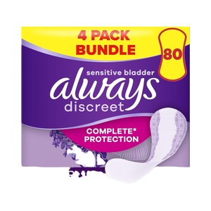 Pantalon sanitaire toujours discret à haute absorption pour femmes 80 doublures (20x4 paquets) mince et flexible pour vessie sensible - Product Image 1