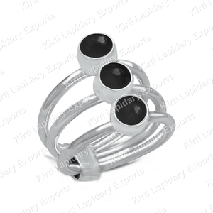 Bague en pierres précieuses assorties, faite à la main, en laiton plaqué argent, vente en gros, bague en pierres précieuses, Jaipur Inde, faible MOQ 2 pièces - Product Image 3