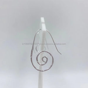 Modern Stylish Vintage Style White Pure <b>Silver</b> <b>Earrings</b> for <b>Women</b> Best Price Sterling <b>Silver</b> Jewelry for Weddings - Product Image 1