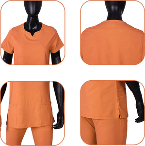 Conjuntos de uniformes médicos OEM personalizados, manga corta con cuello levantado para clínicas, uniformes médicos de enfermería - Product Image 6