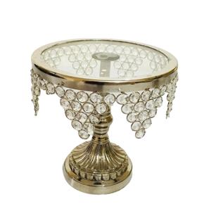Hot Selling Decorative Golden Finishing Base Metal <b>Cake</b> Stands With Marble Round Top Metal <b>Cake</b> <b>Server</b> Stand Table Top Decor - Product Image 3