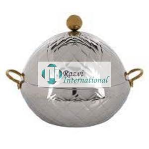 Olla de cazuela de acero inoxidable martillado de forma redonda, olla caliente de tamaño y forma personalizados al mejor precio, ollas calientes de comida únicas - Product Image 4