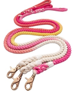 แฮนด์เมดเชือกฝ้ายจูงสุนัขที่มีการจับคู่ปลอกคอ - Product Image 1