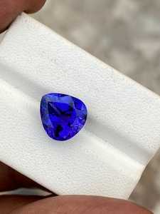 หินตัดรูปหัวใจแทนซาไนต์สีฟ้าเข้มจากธรรมชาติที่มีคุณภาพดีเยี่ยม5.05แว่นตาทำความสะอาดกะรัต - Product Image 4