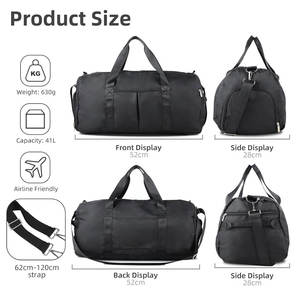 Bolsa de Gimnasio Grande de PU con Logotipo Personalizado al por Mayor, con Compartimento para Zapatos, Bolsa de Viaje para Baloncesto, Bolsa Deportiva de Viaje - Product Image 6