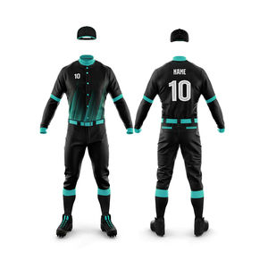 Vente en gros d'uniformes de baseball pour jeunes Maillot de baseball mondial personnalisé à manches longues Vêtements de sport respirants avec broderie par sublimation - Product Image 1