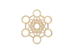 Escultura de pared de madera para oficina en casa Estudio de yoga Láser Madera Diseño de Geometría Sagrada Yoga Meditación Estrella - Product Image 5