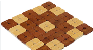 Cheapest Price Handmade Eco-Friendly <b>Square</b> Brown and Beige Bamboo Coaster Heat Insulation Pad for Home - Product Image 6