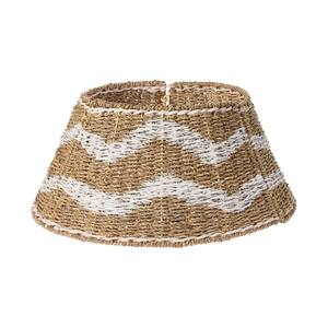 Collar de Navidad Ecológico de Pasto Marino Natural, Tejido con Patrón en Zigzag, Cubierta para Base de Árbol Natural, al por Mayor para Decoración Navideña - Product Image 1