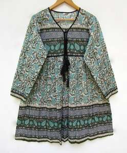 Robe d'été décontractée pour femmes de grande taille Mini robe maxi à imprimé floral bleu Bouton à manches longues régulier Prom naturel gratuit - Product Image 3