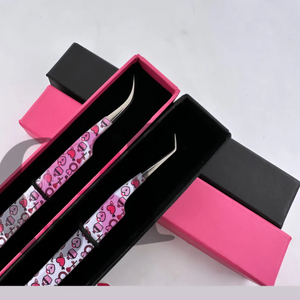 Haute Qualité Meilleure Conception Papier Revêtement 45 Degrés Argent Pointe Courbe Extension De Cils Pince À Épiler En Acier Inoxydable Beauté Instruments - Product Image 2