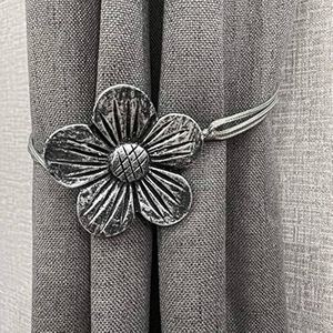 Exquisite Magnetic <b>Curtain</b> <b>Tieback</b> 1 Pair Antique Brass Flower <b>Curtain</b> Drapery Hold-back Window <b>Curtain</b> Accessories at Low Cost - Product Image 2