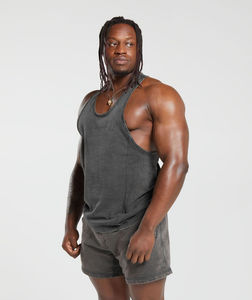 Men's Acid Wash Gym Tank Top Bodybuilding <b>Stringer</b> Sleeveless Muscle Fit Fitness Training Workout <b>Vest</b> Cotton Vintage Quick Dry - Product Image 2