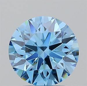 เพชรทรงกลม2.04ct สีฟ้าสดใสแฟนซี VVS1ปลูกในห้องปฏิบัติการ - Product Image 1