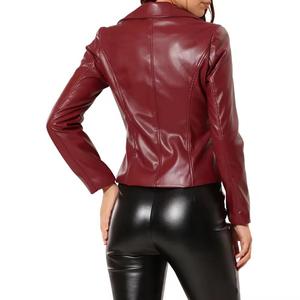 Veste longue en simili-cuir ajustée avec fermeture éclair pour femmes de grande taille col montant hiver Moto Biker Outwear PU - Product Image 2