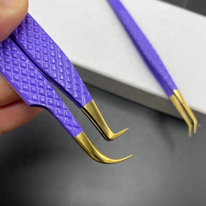 Pince à épiler professionnelle pour extension de cils-Petit quantité minimale de commande personnalisable Logo/Emballage solide en acier inoxydable poignée confortable - Product Image 3