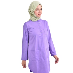 Ensemble de blouses d'infirmière musulmanes OEM d'usine pour femmes, manches longues, extensible en spandex, uniforme médical pour les médecins - Product Image 2