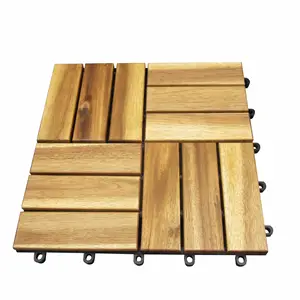 Composite Wood VietNam Acacia Wood Deck Tiles For Garden Decking Outdoor Garden Flooring Wholesale