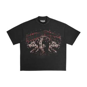 Camiseta de gran tamaño con diseño personalizado para hombre, ropa de calle Vintage con lavado ácido, serigrafiada de algodón 100%, DTG/DTF, de punto para hombre - Product Image 6