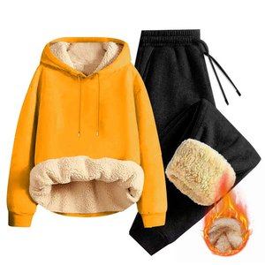 <b>Women's</b> Winter Breathable Plus Size 2 Piece Tracksuit Sets Fleece Hoodie Sweatshirts Sherp Lined Joggers <b>Sweatpants</b> - Product Image 2