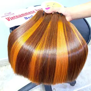 HOT !! hair color straight hair weft full cuticle virgin human hair unprocessed from Viet Nam NGUYEN THI NHI manufacturer