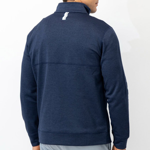 Pull à col montant de haute qualité avec logo brodé personnalisé, en molleton technique tricoté, pull à col montant 1/4 pour homme - Product Image 3
