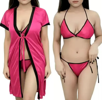 Ensemble de pyjama pour homme en fibre de bambou, respirant, à séchage rapide, grande taille, vêtements de nuit maxi, chemise de nuit, soutien-gorge, culotte, robe, tout-en-un