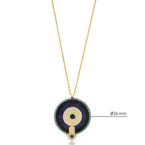 Ojo turco Hamsa diseño 925 Collar de plata al por mayor 925 joyería fina hecha a mano - Product Image 2