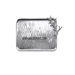 Juego de 2 bandejas de comida de decoración de mesa de diseño elegante de metal de lujo al por mayor bandeja de servicio de decoración de mesa de Calidad exclusiva - Product Image 6