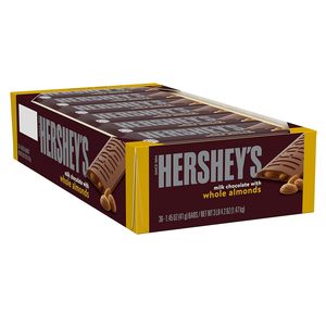 HERSHEY'S Milk Chocolate with Whole Almonds Candy Bars, 1.45 oz (36 Count) - Product Image 1