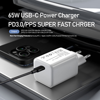 Chargeur GaN 65W USBC PD Adaptateur de chargeur rapide pour téléphone portable Prise d'alimentation USBC pour iPhone 16/15 /iPad/Samsung S25