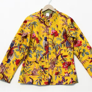 Vestes patchwork multicolores faites à la main, manteau d'hiver en coton fait à la main, veste de style bohème, veste courte matelassée Kantha unisexe - Product Image 1